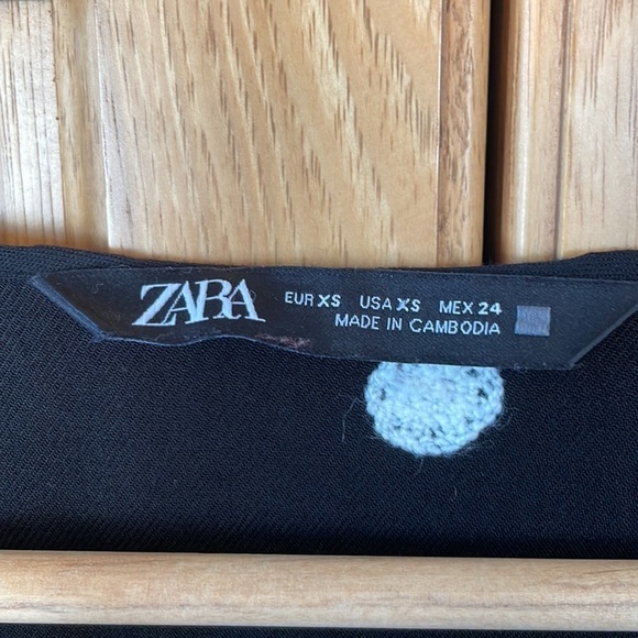 Zara Polka Dot Long Sleeve Midi Dress size XS - Picture 2 of 6